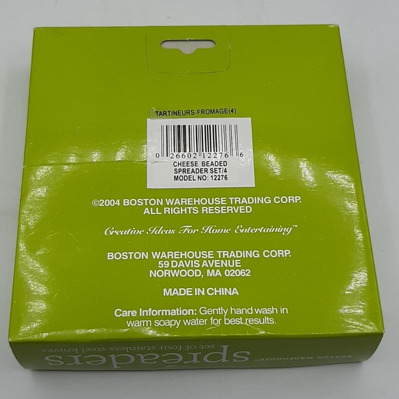 Set of 8 Boston Warehouse Stainless Block Cheese Jam Knife Spreaders New In Box - Picture 4 of 6